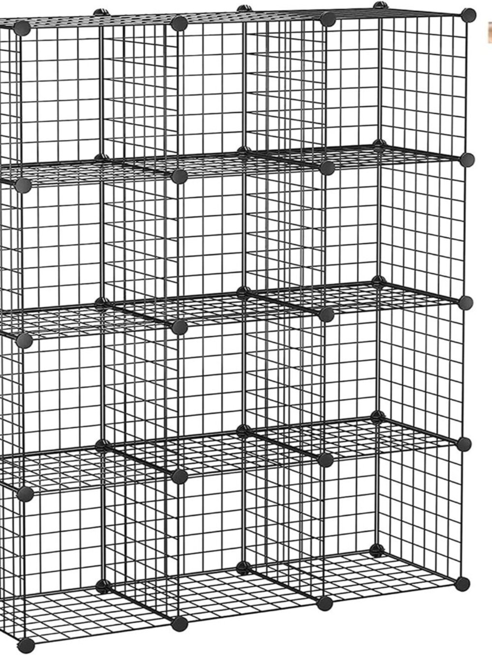 Wire Cube Storage, 12-Cube Storage Organizer Metal, C Grids, Black